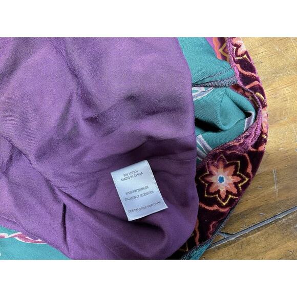 John Mark Top Womens Small Red Black Velvet Embroidered Sheer Popover Lined - Picture 10 of 11